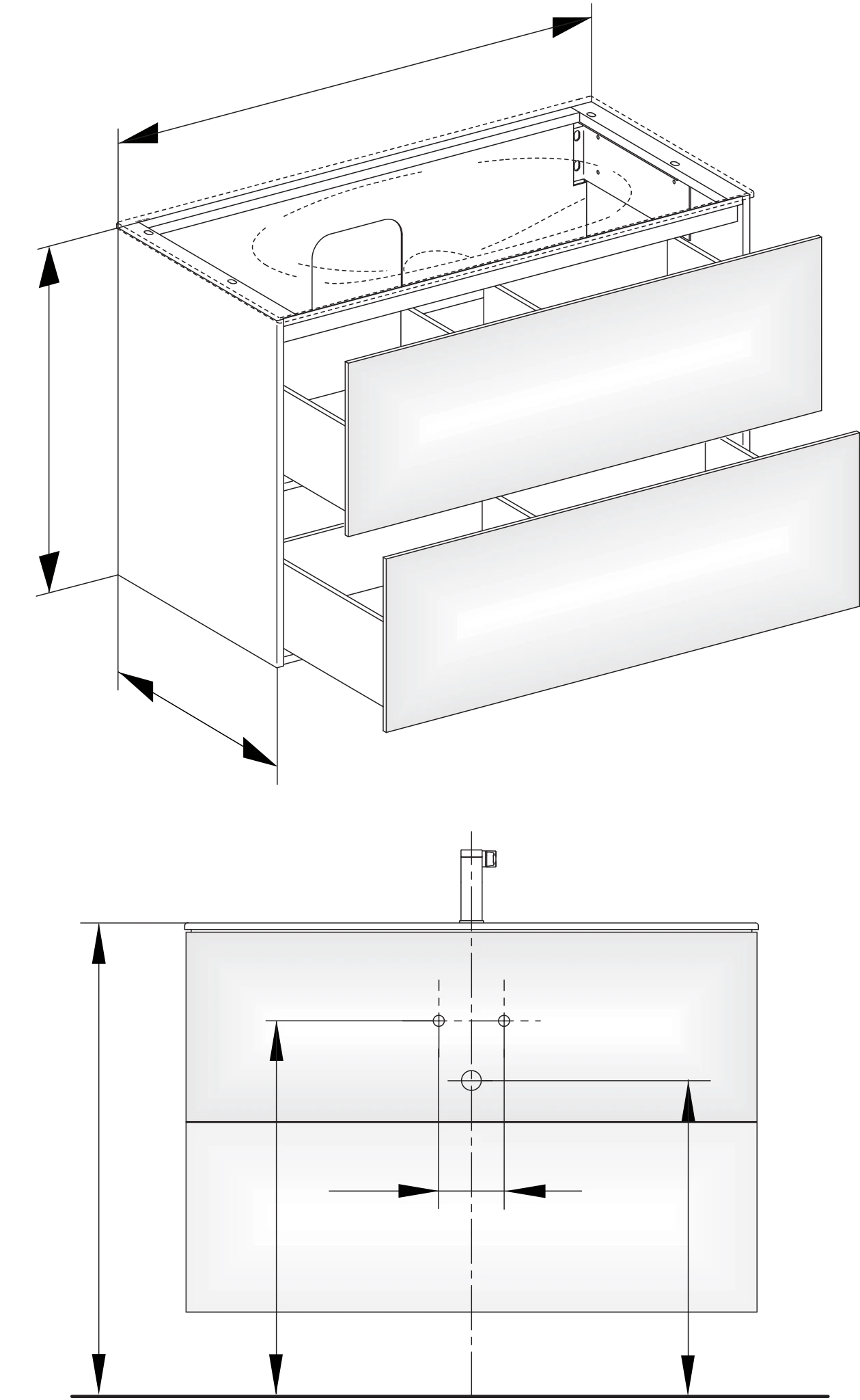 KEUCO Waschtischunterschrank mit Auszügen „Edition 11“ Eiche hell (Furnier), Eiche hell (Furnier), ohne Beleuchtung 1050 × 700 × 535 mm KEUCO Waschtischunterschrank mit Auszügen „Edition 11“ Eiche hell (Furnier), Eiche hell (Furnier), ohne Beleuchtung 1050 × 700 × 535 mm