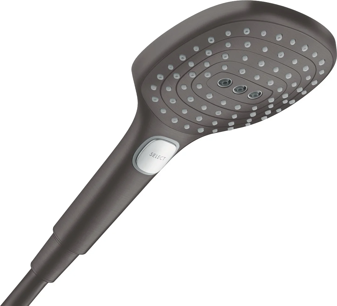 Hansgrohe Handbrause Raindance Select E 120, 3jet EcoSmart BBC, Brushed Black Chrome, 8 l/min, QuickClean, G 1/2 Hansgrohe Handbrause Raindance Select E 120, 3jet EcoSmart BBC, Brushed Black Chrome, 8 l/min, QuickClean, G 1/2