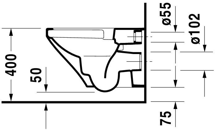 Set WC „DuraStyle“ 37 × 35 × 54 cmTiefspüler mit WonderGliss und Duravit WC-Sitz „DuraStyle“ 35,9 × 43,3 × 4,3 cm Scharniere Edelstahl