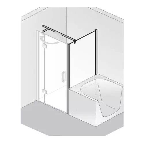 HSK teilgerahmt Seitenwand „Aperto“ Seitenwand für Drehtür Glas Klar hell, Profile Chromoptik (Alu Hochglanz poliert), für #Türbreite#, Sondergröße