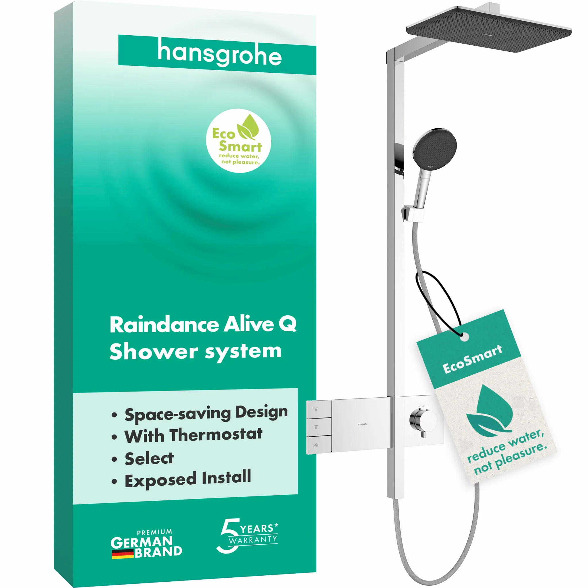 Hansgrohe Raindance Alive Q Showerpipe 210⁄340 2jet EcoSmart mit ShowerSelect Comfort, Chrom Hansgrohe Raindance Alive Q Showerpipe 210⁄340 2jet EcoSmart mit ShowerSelect Comfort, Chrom