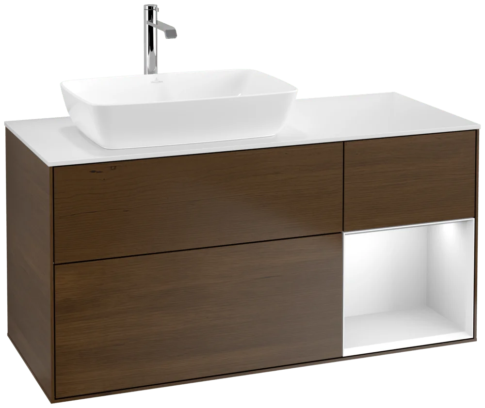 Villeroy & Boch Waschbeckenunterschrank Finion F81, 1200x603x501mm, mit Beleuchtung, links Villeroy & Boch Waschbeckenunterschrank Finion F81, 1200x603x501mm, mit Beleuchtung, links