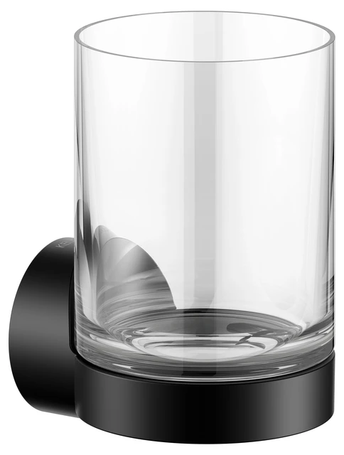 Collection REVA Glashalter mit Echtkristall-Glas schwarz matt