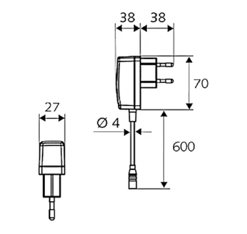 Waschtisch-Armatur PURIS E, Elektronisch, HD-M - Hochdruck Mischwasser, Infrarot, Steckernetzteil 9 VDC, 100 - 240 VAC, 50 - 60 Hz, G 3/8 IG, chrom