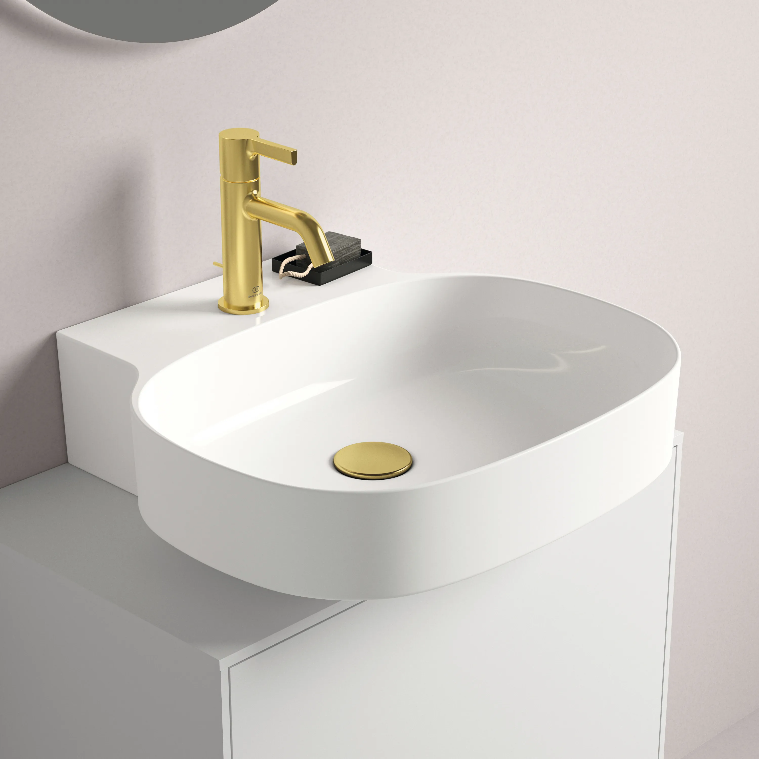 Waschbecken „Linda-X“ 50 × 48 × 13,5 cm, Hahnlochposition mittig in Weiß Waschbecken „Linda-X“ 50 × 48 × 13,5 cm, Hahnlochposition mittig in Weiß