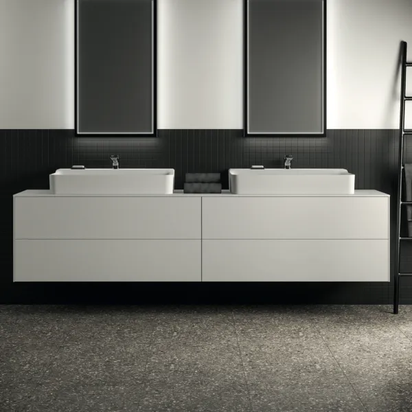 Ideal Standard Waschtischunterschrank „Conca“ 238,7 × 55 × 50,5 cm Weiß matt lackiert Ideal Standard Waschtischunterschrank „Conca“ 238,7 × 55 × 50,5 cm Weiß matt lackiert