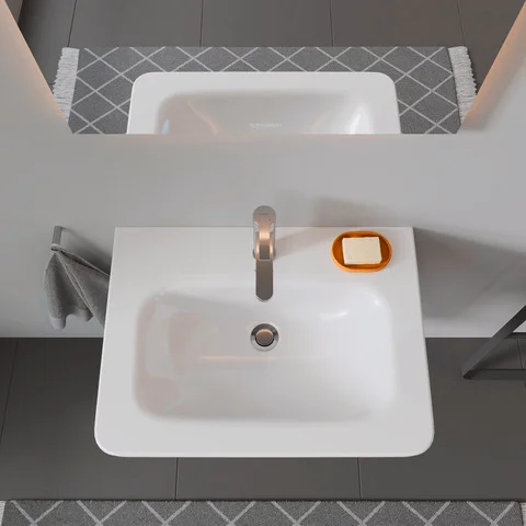 Wandwaschtisch „DuraStyle“, mit Überlauf, Hahnlochposition mittig Wandwaschtisch „DuraStyle“, mit Überlauf, Hahnlochposition mittig