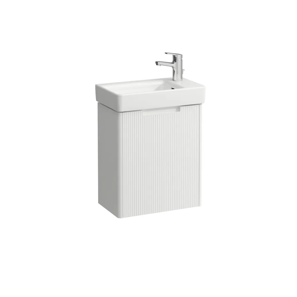 Waschtischunterbau JUNA für PRO S 262x454x522 1 Tür mit Griffmulde, Scharnier rechts für Waschtisch H815954 weiß matt