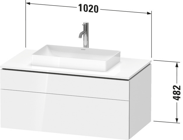 Duravit Waschtischunterschrank wandhängend „L-Cube“ 102 × 48,2 × 55 cm, mittig