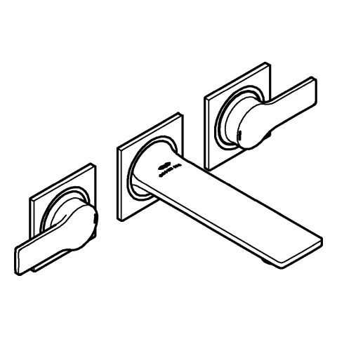 3-Loch-Waschtischbatterie Allure 20189, Wandmontage, Fertigmontageset für 29 025 002, Ausladung 172 mm, chrom 3-Loch-Waschtischbatterie Allure 20189, Wandmontage, Fertigmontageset für 29 025 002, Ausladung 172 mm, chrom