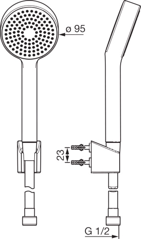 HA Handbrausegarnitur HANSABASICJET 4468 1-strahlig Chrom