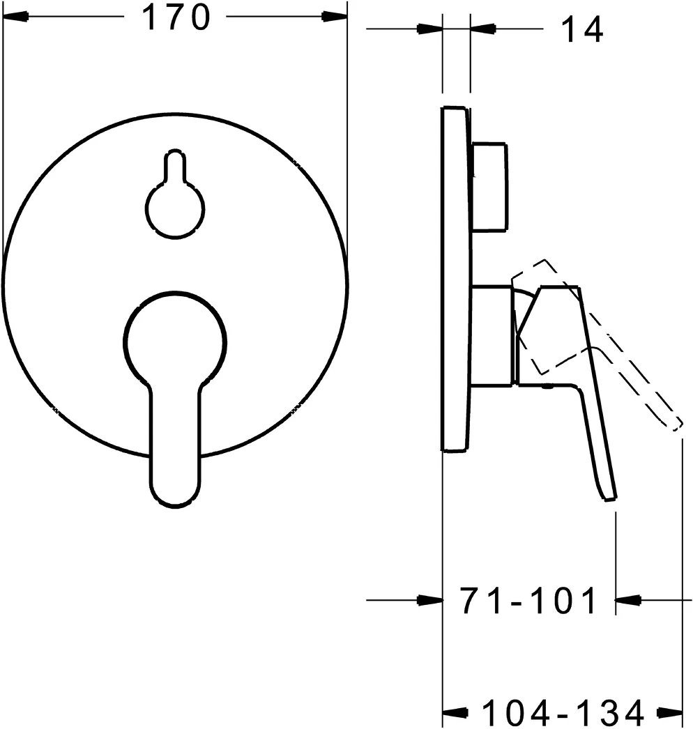 HansaPRIMO Wannen- und Brausearmatur Einhebelmischer Fertigmontageset für Wanne/Brause HansaPRIMO 8990 Rosette rund Chrom