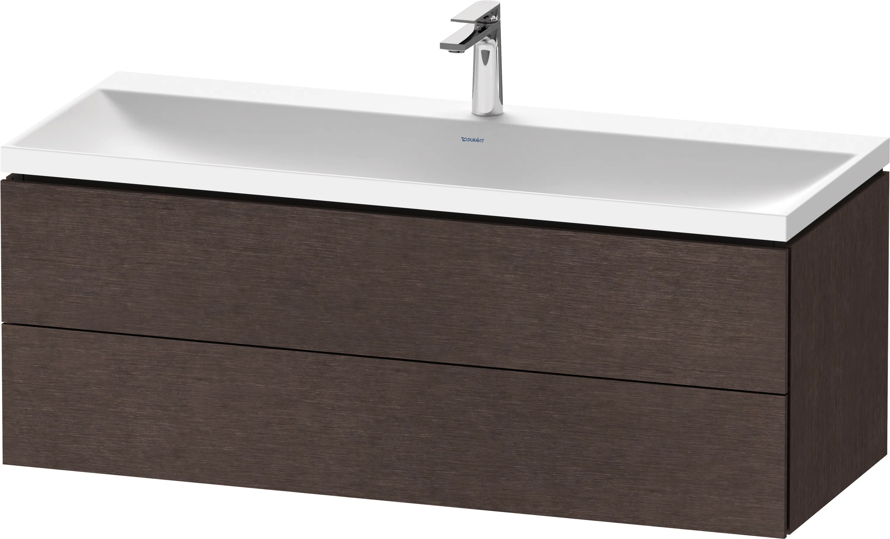 Duravit Möbelset c-shaped Set wandhängend wandhängend „L-Cube“ 120 × 48 × 48 cm Eiche Dunkel gebürstet