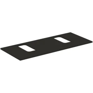 Waschtischplatte i.life B je ein Ausschnitt rechts und links für zwei Wand-Waschtische 1202x507x18mm Weiß matt