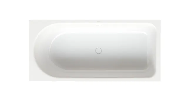 BetteOcean Badewanne Rechteck 1700x800x450 mm Fußende rechts Überlauf hinten weiß glasierter Titan-Stahl