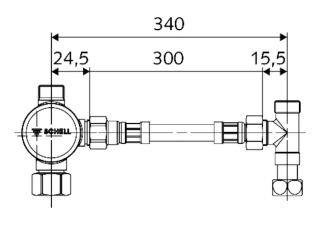 Eckventil-Thermostat Set, Flexible Ausführung
