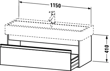 Duravit Waschtischunterschrank wandhängend „Ketho“ 115 × 41 × 44 cm Basalt Matt