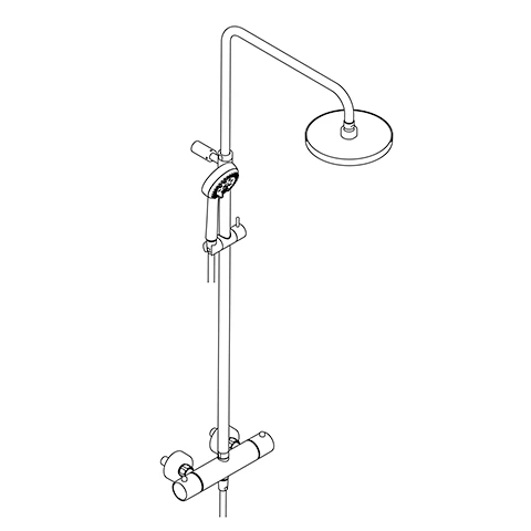 LOGO Thermostat Dual Shower System, Kopfbrause 250mm schwarzmatt