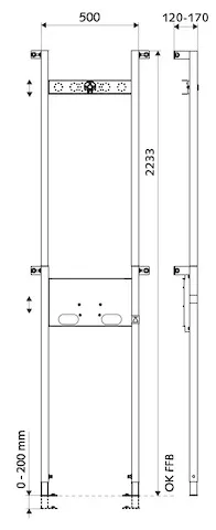 Dusch-Modul MONTUS, B 50 cm x H 223,3 cm, Rahmen pulverbeschichtet