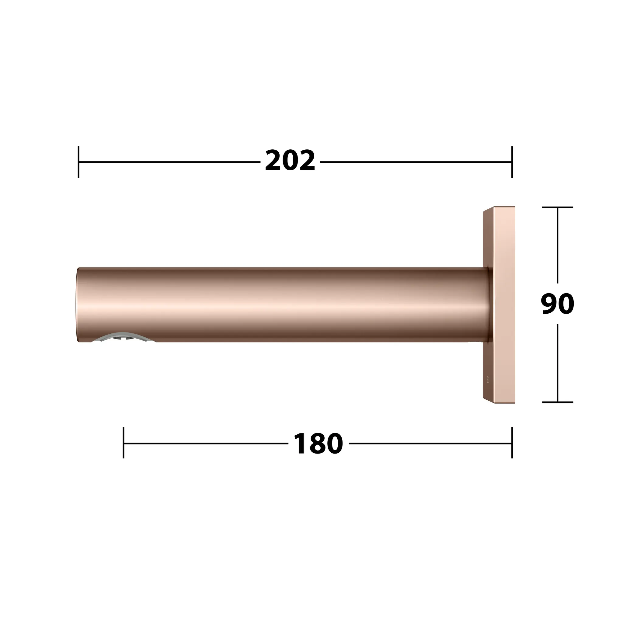 IXMO Wanneneinlauf DN15 Ausladung 180 mm Rotgold gebürstet