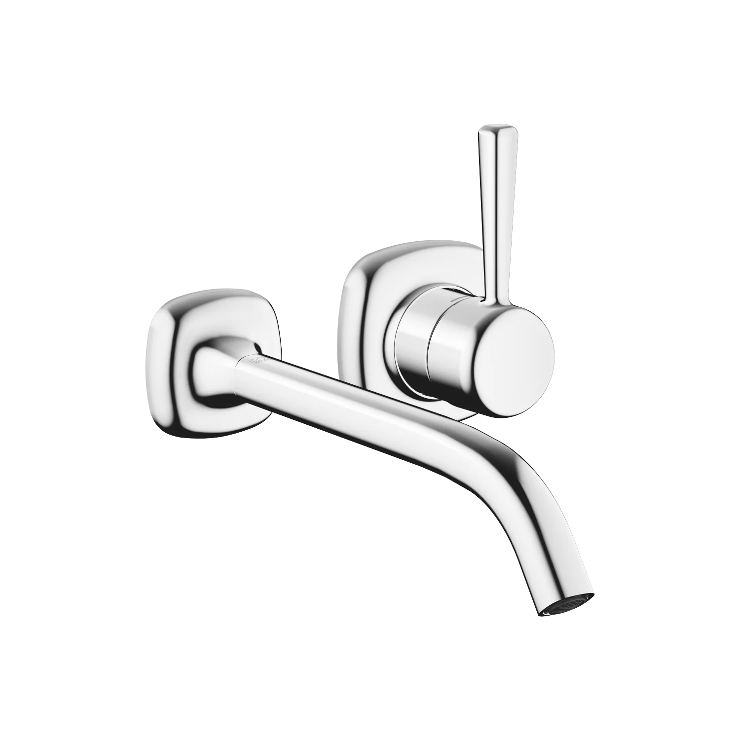 Dornbracht COYA Waschtisch-Wand-Einhandbatterie ohne Ablaufgarnitur Chrom, Ausladung 241 mm, starrer Auslauf, runder luftangereicherter Strahl, Bohrungsdurchmesser Auslauf 37 mm, Bohrungsdurchmesser Einhandbatterie 57 mm, Rosette für Auslauf 60 x 60 mm