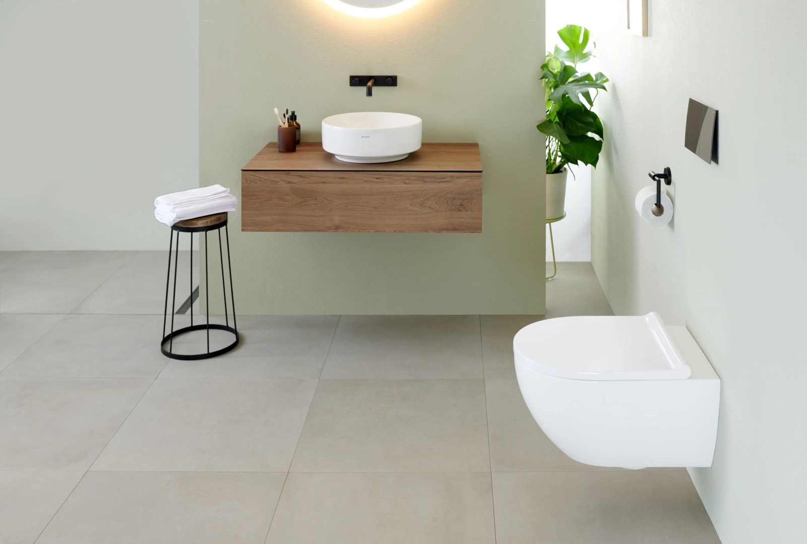 Aufsatzwaschtisch „Variform“, rund ⌀ 40 × 15,8 cm in weiß alpin