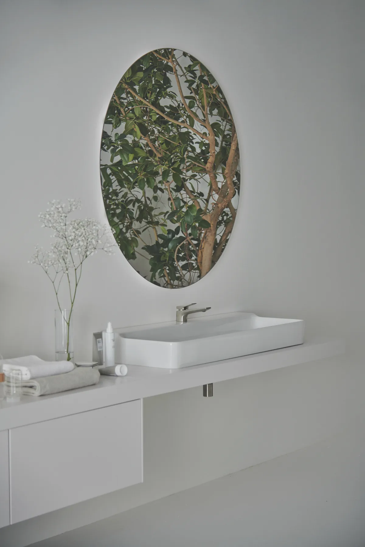 Waschbecken „Conca“ 120 × 45 × 14,5 cm, Hahnlochposition mittig in Weiß Waschbecken „Conca“ 120 × 45 × 14,5 cm, Hahnlochposition mittig in Weiß