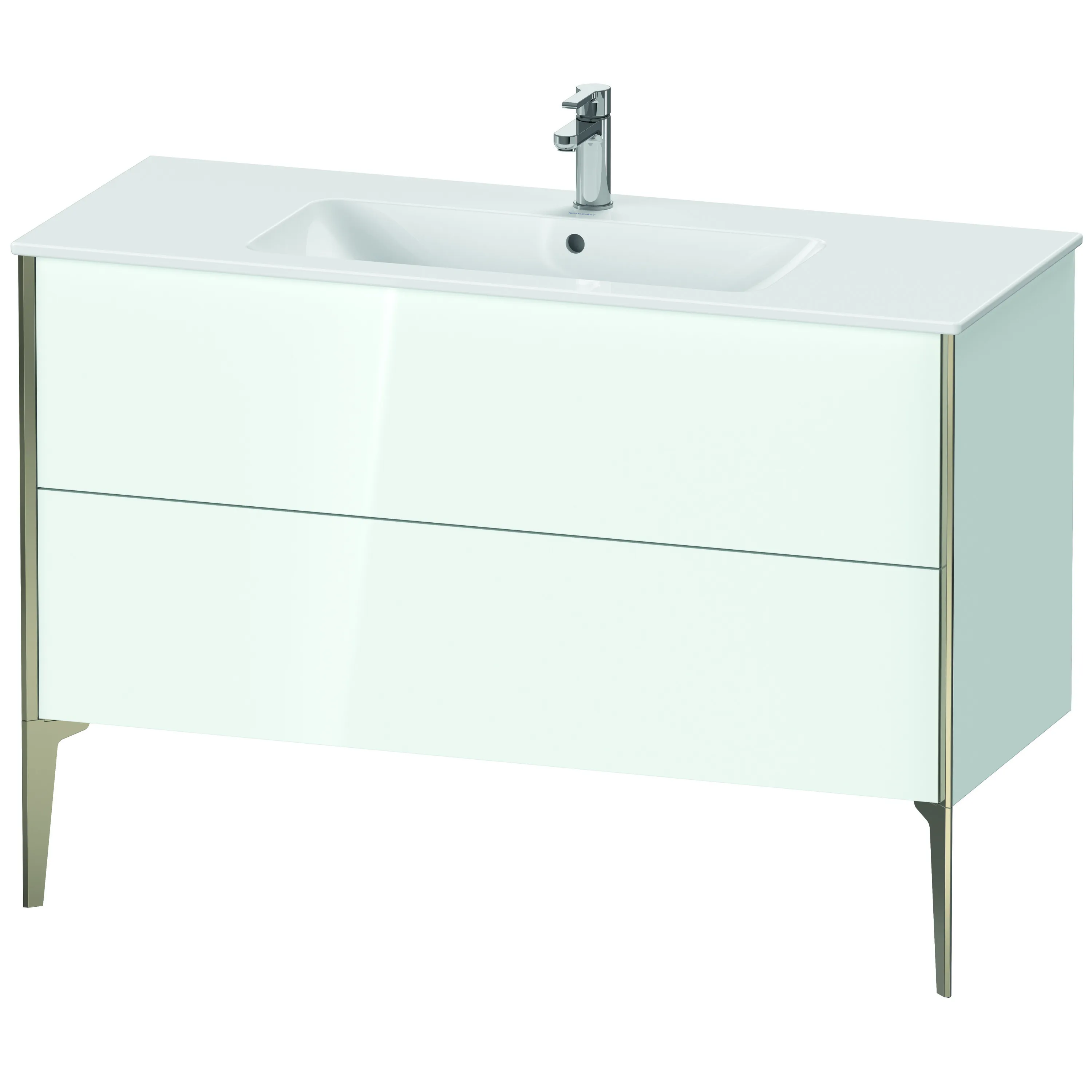 Duravit Waschtischunterschrank bodenstehend „XViu“ 121 × 59,4 × 48 cm in Weiß Hochglanz