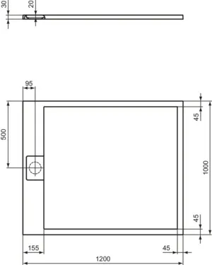 Ideal Standard Duschwanne „UltraFlatSi.life“ 100 × 120 cm in Quarzgrau Ideal Standard Duschwanne „UltraFlatSi.life“ 100 × 120 cm in Quarzgrau
