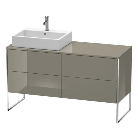 Duravit Waschtischunterschrank bodenstehend „XSquare“ 140 × 77,8 × 54,8 cm Flannel Grey Hochglanz Duravit Waschtischunterschrank bodenstehend „XSquare“ 140 × 77,8 × 54,8 cm Flannel Grey Hochglanz