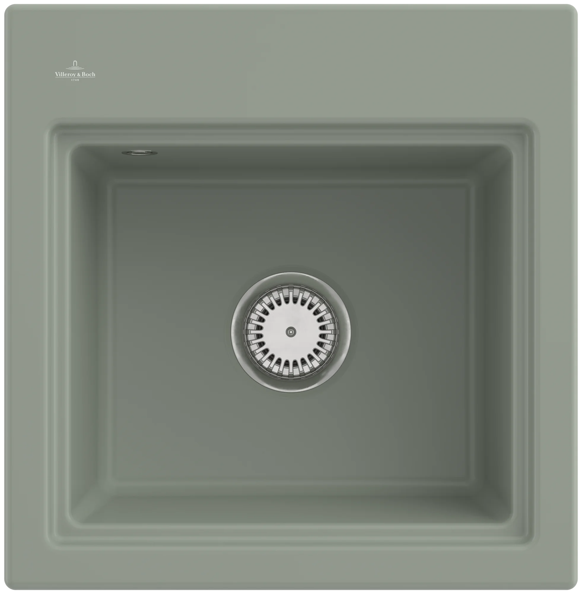 Villeroy & Boch Einbauspüle Subway Style 50 S Morning Green CeramicPlus 500x510 mm, 220 mm Höhe, Handbetätigung, Keramik mit Edelstahl-Armaturen