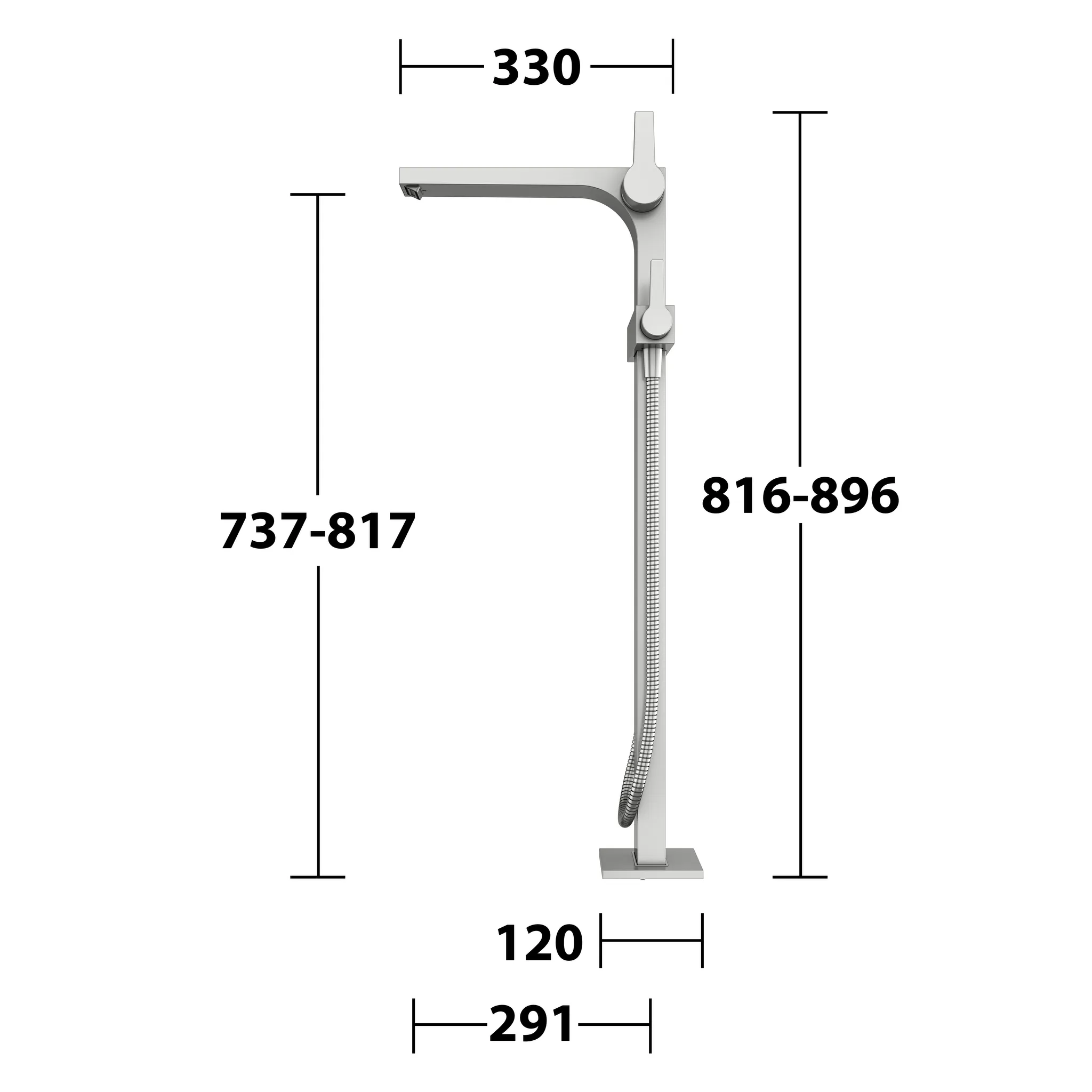 KEUCO EDITION 11 Einhebel-Wannenmischer bodenstehend Edelstahl-finish