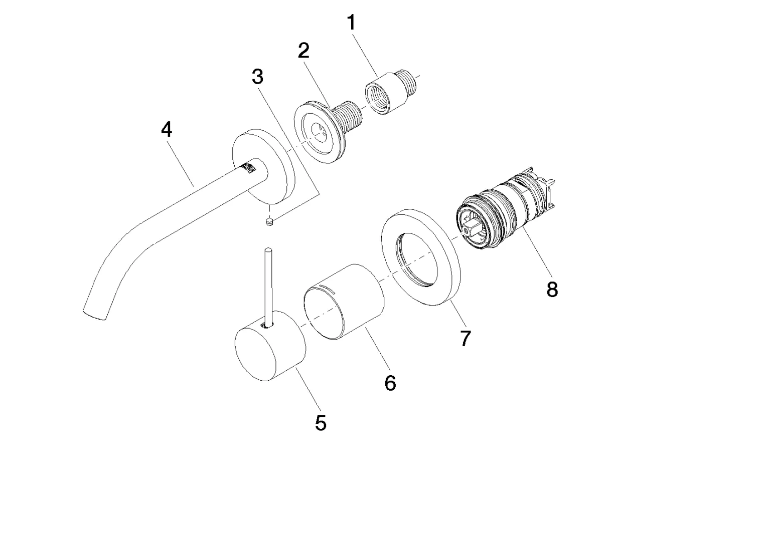 Waschtisch-Wand-Einhandbatterie ohne Ablaufgarnitur META Chrom 36860662 Waschtisch-Wand-Einhandbatterie ohne Ablaufgarnitur META Chrom 36860662