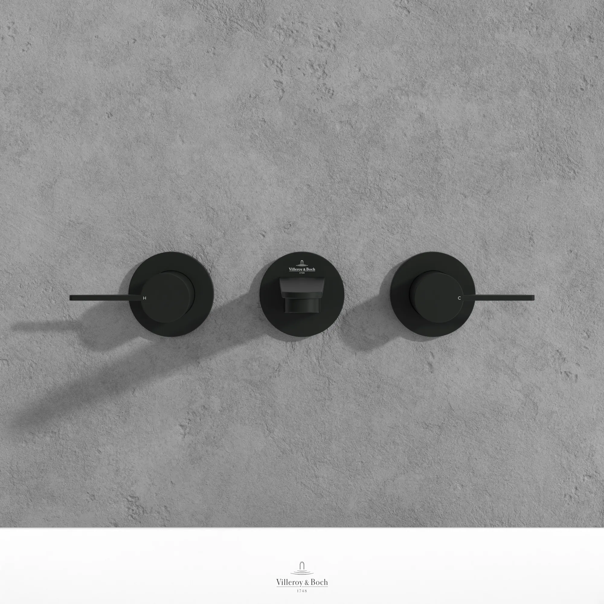 Zweihand-Unterputz-Armatur „Conum“ 18,9 cm Ausladung 205 mm in Matt Black Zweihand-Unterputz-Armatur „Conum“ 18,9 cm Ausladung 205 mm in Matt Black