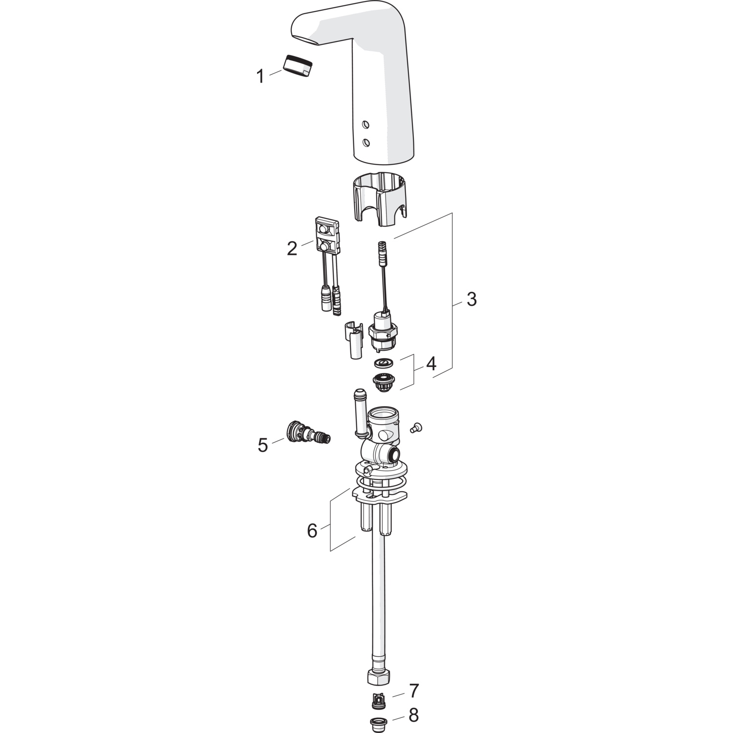 Hansa Waschtischarmatur, elektronisch „Medipro XL“ Ausladung 136 mm in Chrom Hansa Waschtischarmatur, elektronisch „Medipro XL“ Ausladung 136 mm in Chrom