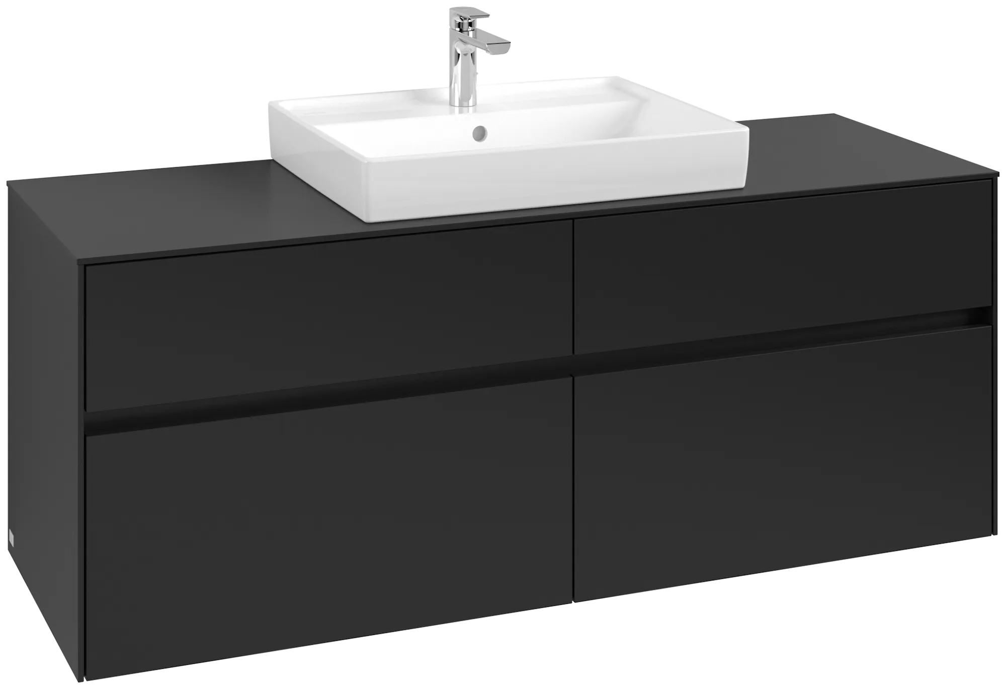 Villeroy & Boch Collaro Waschbeckenunterschrank C08400 1400x548x500mm 4 Ausz. Volcano Black