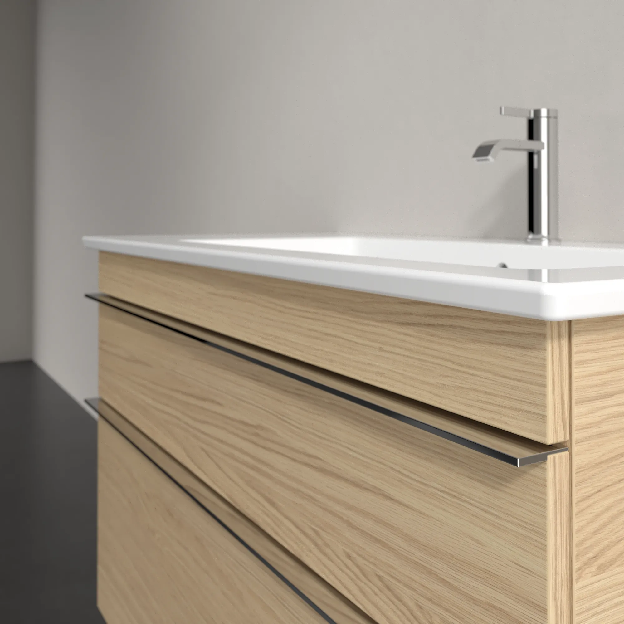 Villeroy & Boch Waschtischunterschrank „Venticello“ für Schrankwaschtisch 953 × 590 × 502 mm Nordic Oak, für Becken rechts