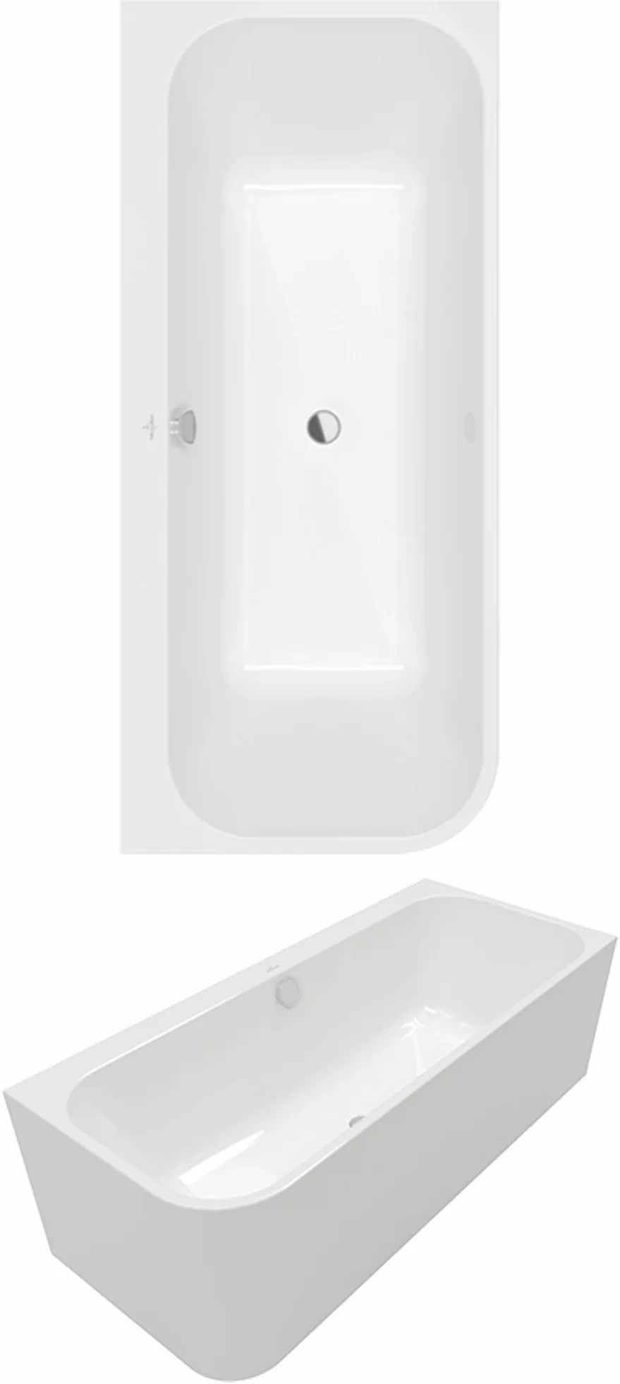 Villeroy & Boch Architectura Vorwand-Badewanne Eckeinbau rechts Weiß Alpin Acryl glänzend 1800 x 800 mm Höhe 575 mm Villeroy & Boch Architectura Vorwand-Badewanne Eckeinbau rechts Weiß Alpin Acryl glänzend 1800 x 800 mm Höhe 575 mm