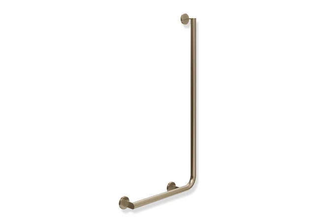 HEWI Winkelgriff System 900, Edelstahl PVD Bronze gebürstet, waagerecht 500 mm, senkrecht 1000 mm, Durchmesser 32 mm, links