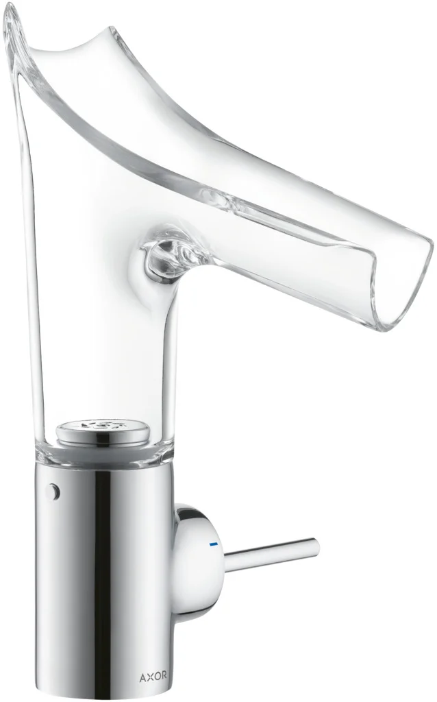 Hansgrohe AXOR Starck V Einhebel-Waschtischmischer chrom, Ausladung 125 mm, ComfortZone 140, Glasauslauf, Keramikmischsystem Hansgrohe AXOR Starck V Einhebel-Waschtischmischer chrom, Ausladung 125 mm, ComfortZone 140, Glasauslauf, Keramikmischsystem
