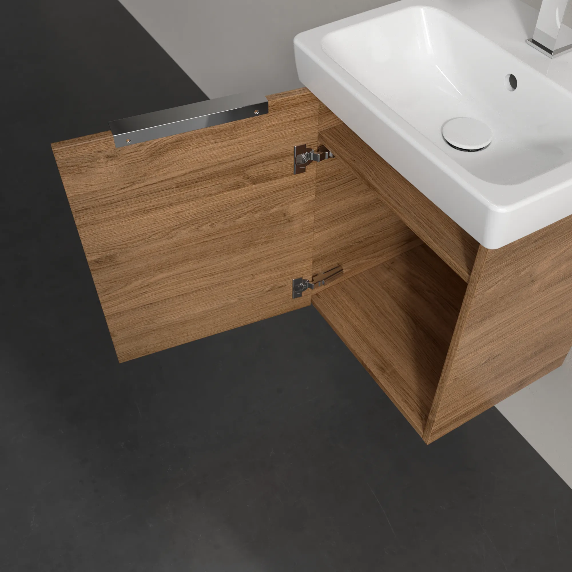 Villeroy & Boch Waschtischunterschrank „Architectura“ 400 × 520 mm Kansas Oak, Anschlag links Villeroy & Boch Waschtischunterschrank „Architectura“ 400 × 520 mm Kansas Oak, Anschlag links