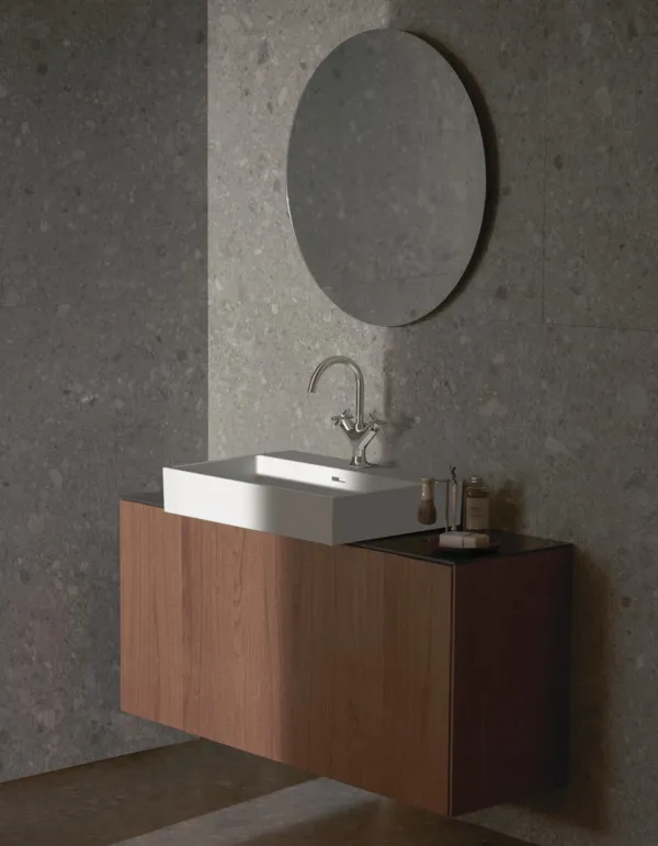 Waschbecken „Extra“ 70 × 45 × 15 cm, Hahnlochposition mittig in Weiß