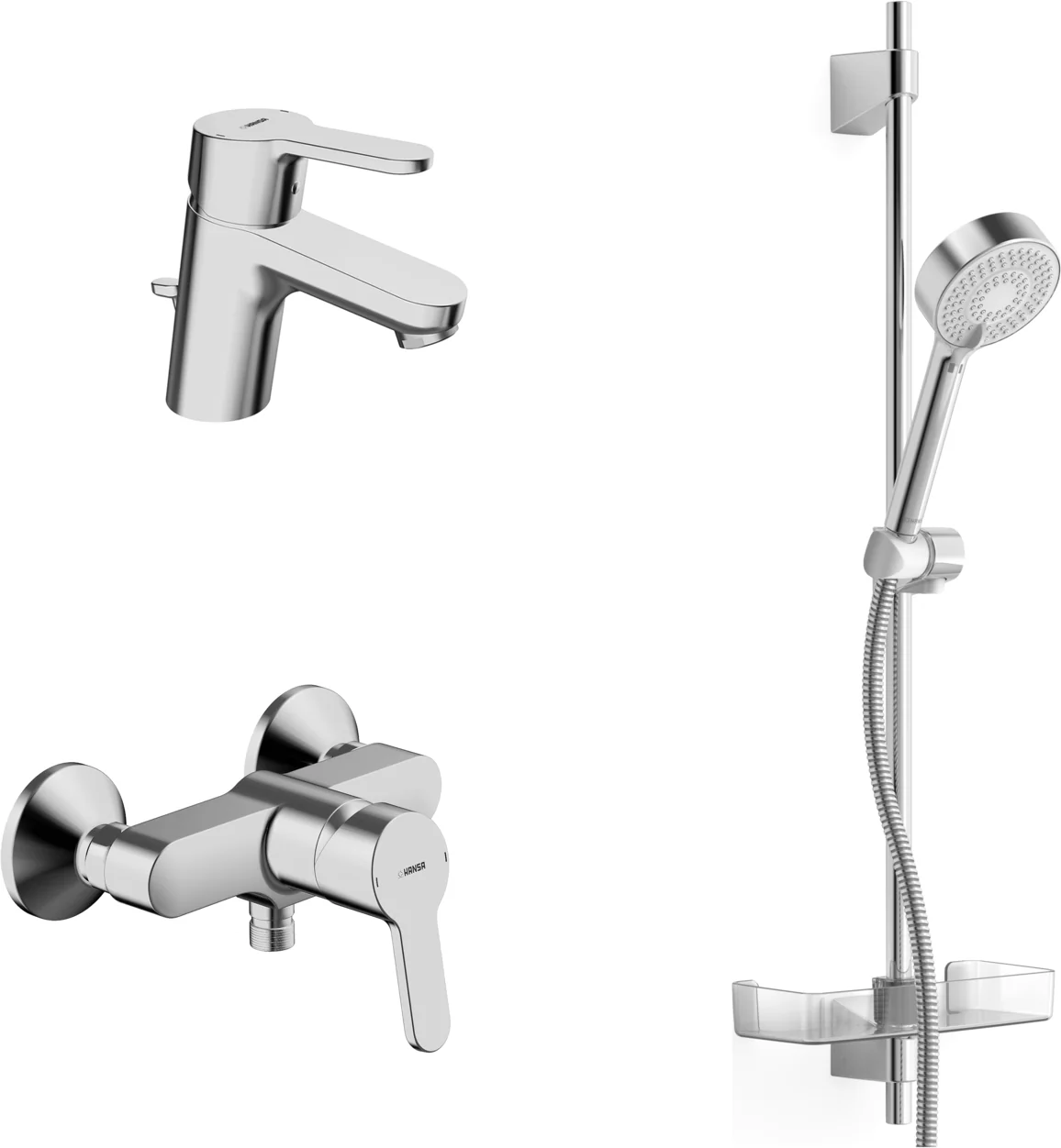 HansaPRIMO Wasserhahn-Set Badezimmer Armaturen Paket HansaPRIMO 4901 DN15 Chrom