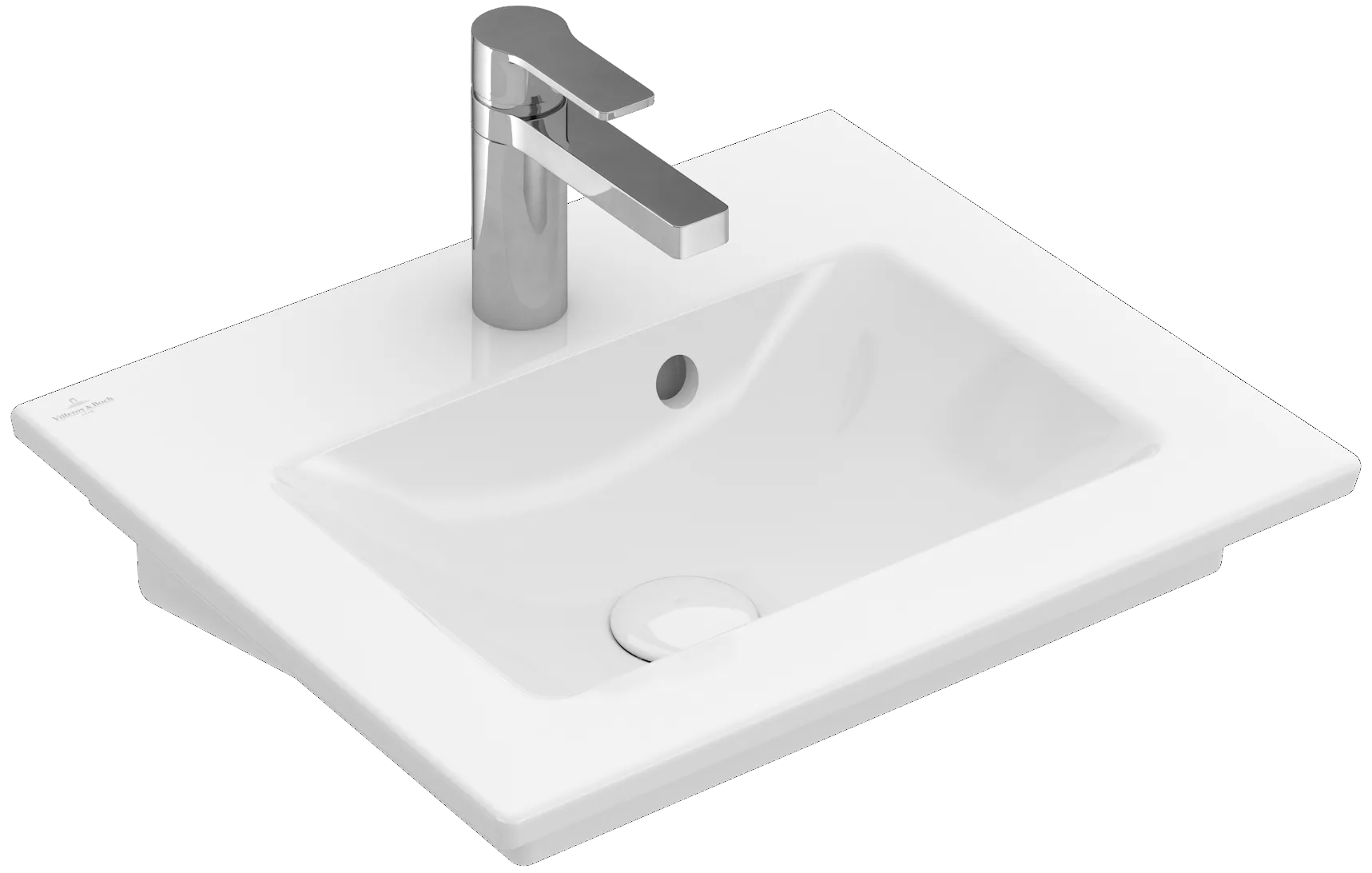 Villeroy & Boch Handwaschbecken „Venticello“ 500 × 420 × 150 mm, mit Hahnlochbohrung, Hahnlochposition mittig in Weiß Alpin Villeroy & Boch Handwaschbecken „Venticello“ 500 × 420 × 150 mm, mit Hahnlochbohrung, Hahnlochposition mittig in Weiß Alpin