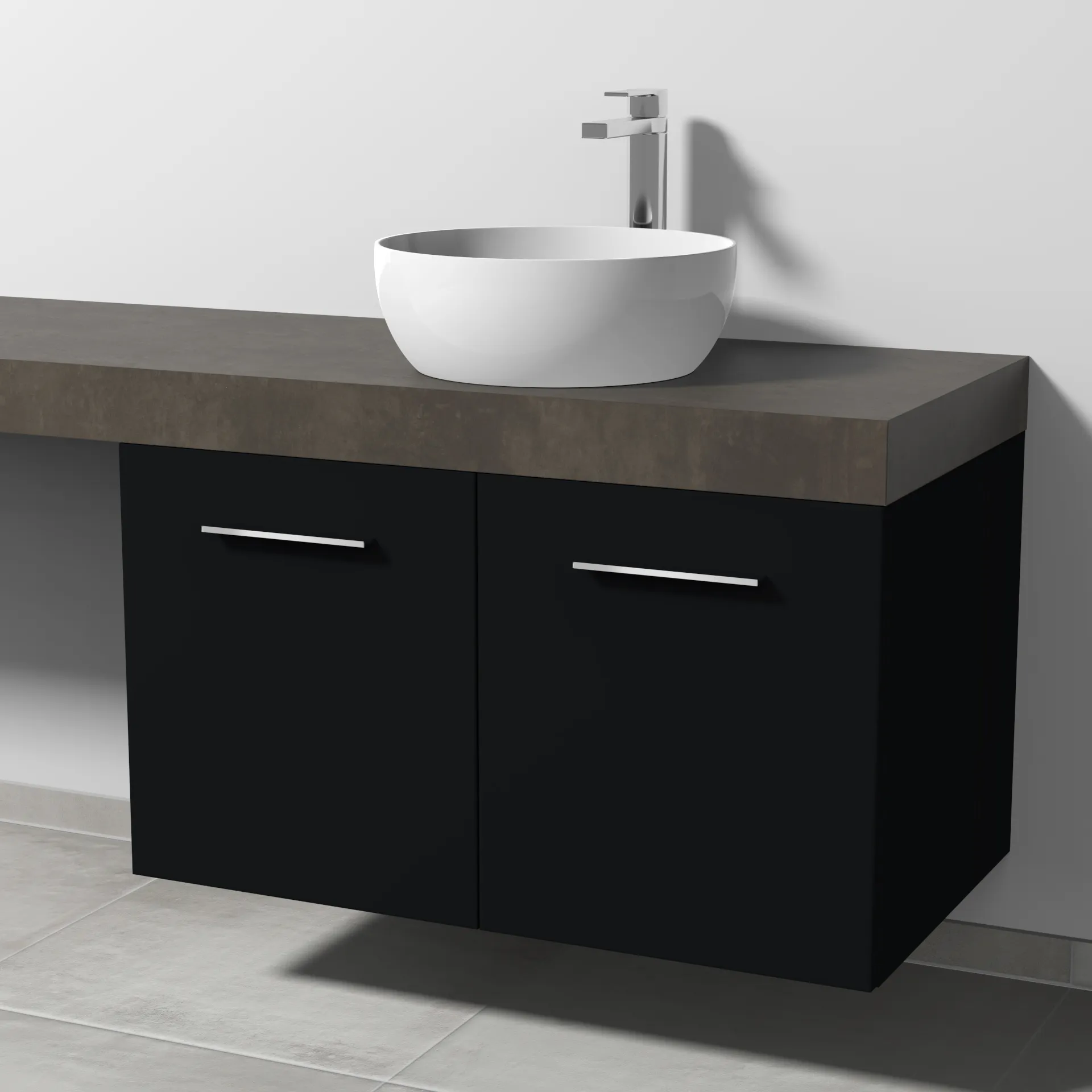 Sanipa Waschtischunterschrank „2morrow“ 900 × 510 × 520 mm in Schwarz (matt)