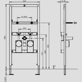 SANIT Waschtisch-Element INEO mit Wasserzähler-Modul Bauhöhe 985