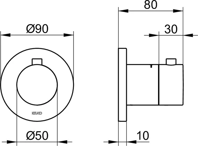 IXMO 59553010001 Thermostatarmatur UP DN15 rund verchromt