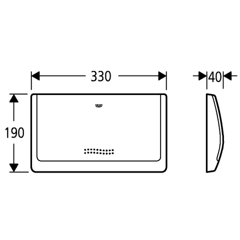WC-Betätigung Classic 37053, 330 x 190 mm, chrom WC-Betätigung Classic 37053, 330 x 190 mm, chrom