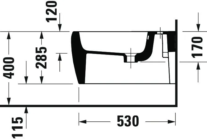 Duravit Wand-Bidet „Qatego“, Befestigung sichtbar 38,5 × 57 × 28,5 cm