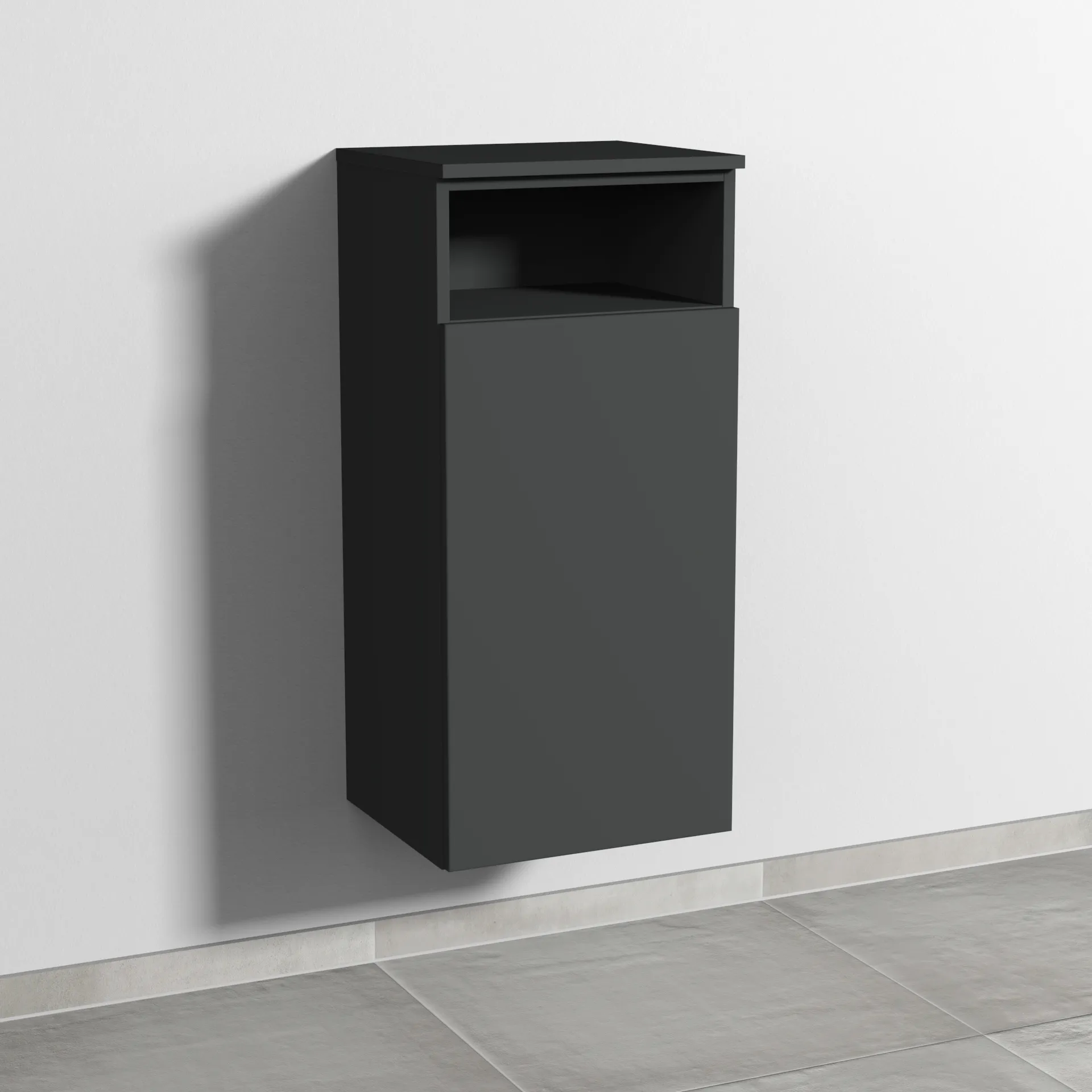 Sanipa Mittelschrank „3way“ 400 × 850 × 345 mm Anschlag rechts, in Graphit (matt), Anschlag rechts
